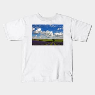 Lavender Field Purple Flowers Cotswolds England Kids T-Shirt